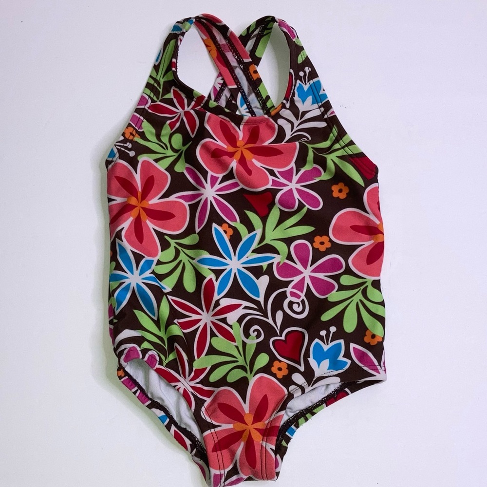 🏖️3/$18 Hanna Andersson Floral Swimsuit Bathing Suit